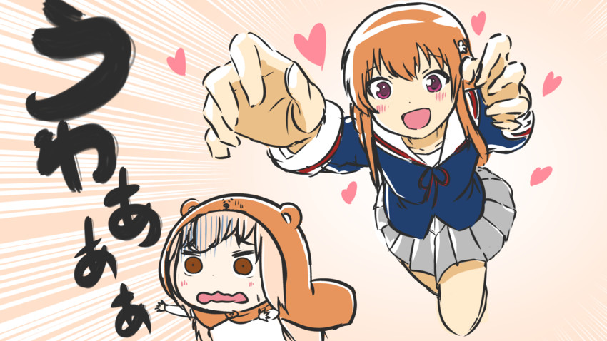 doma umaru, komaru, and yonomori benio (himouto! umaru-chan and 2 more) drawn by kyoyama3
