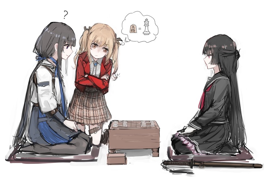 type 100, sten mkii, and type 81 carbine (girls' frontline) drawn by rampart1028