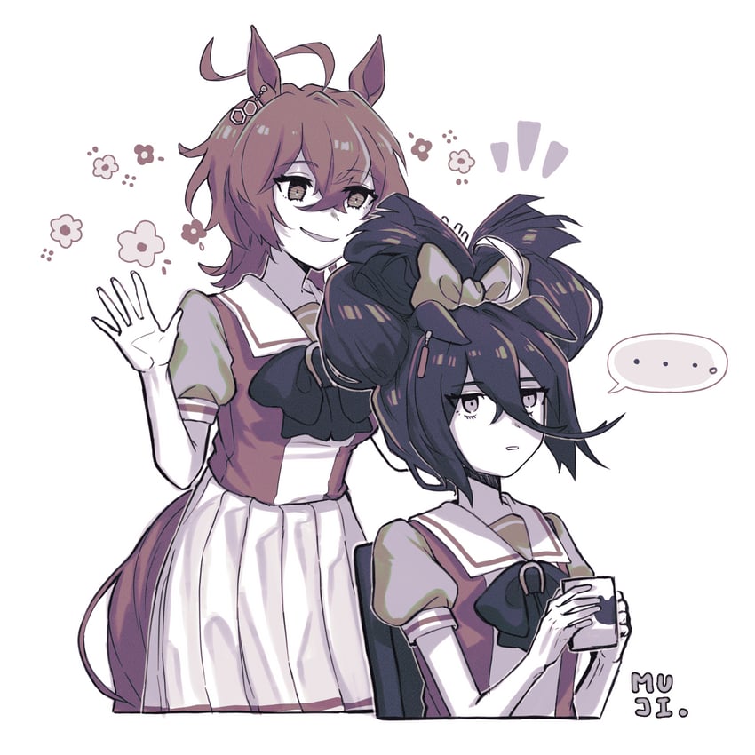 agnes tachyon and manhattan cafe (umamusume) drawn by mujintou_png