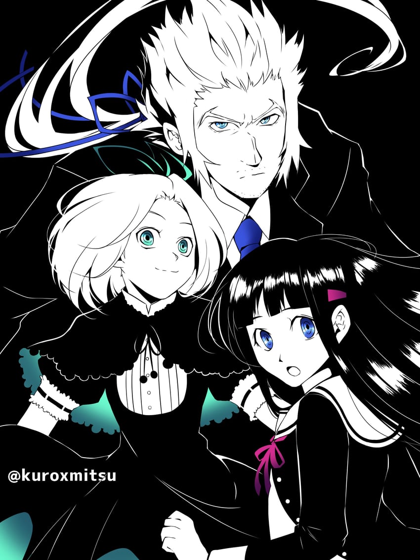 pyotr illyich tchaikovsky, johann sebastian bach, and tekla badarzewska-baranowska (classicaloid) drawn by kuroxmitsu_kinako