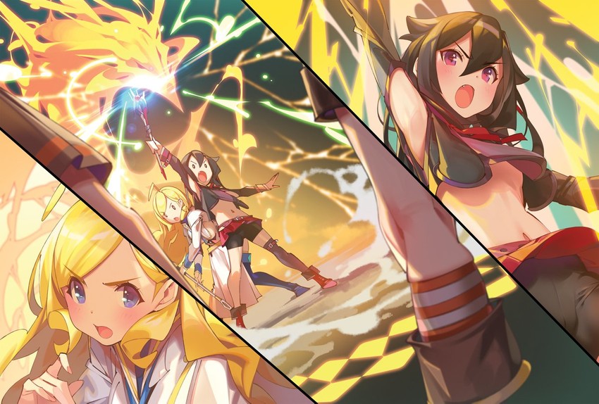 rosa wild and lily hilton (hagure madou kyoushi no unlimited eiyuu houteishiki) drawn by popqn