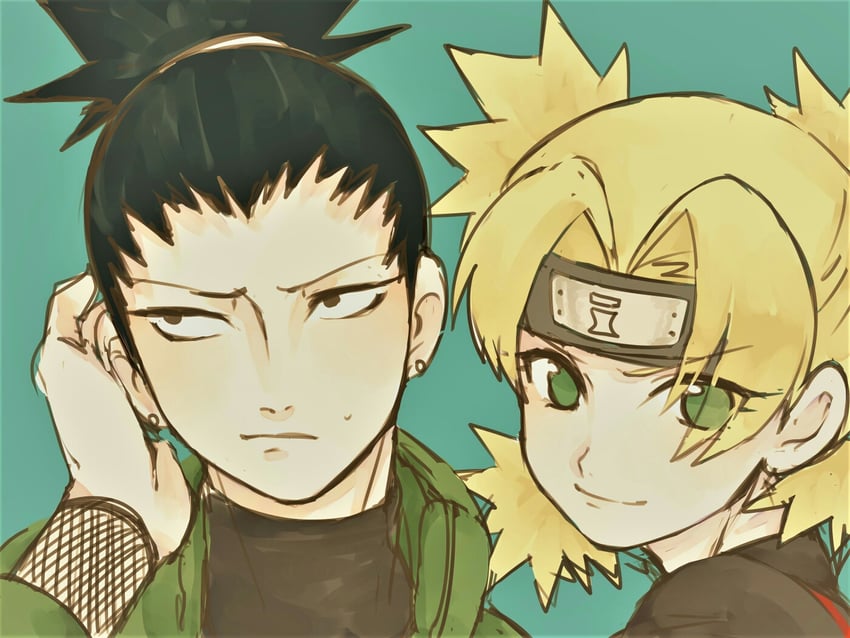 temari and nara shikamaru (naruto) drawn by tamu_(tei_fujou)