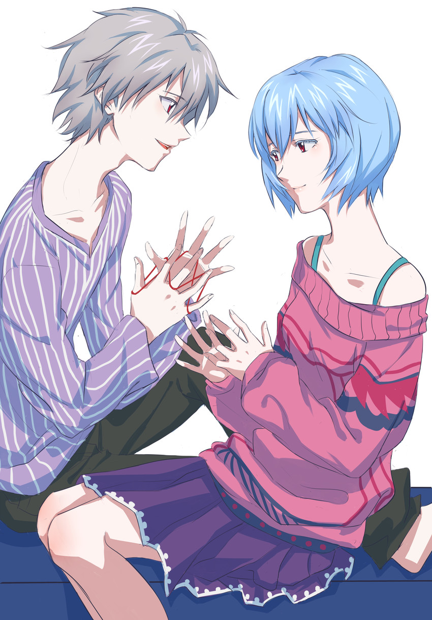 ayanami rei and nagisa kaworu (neon genesis evangelion) drawn by fcc_(fengcheche)