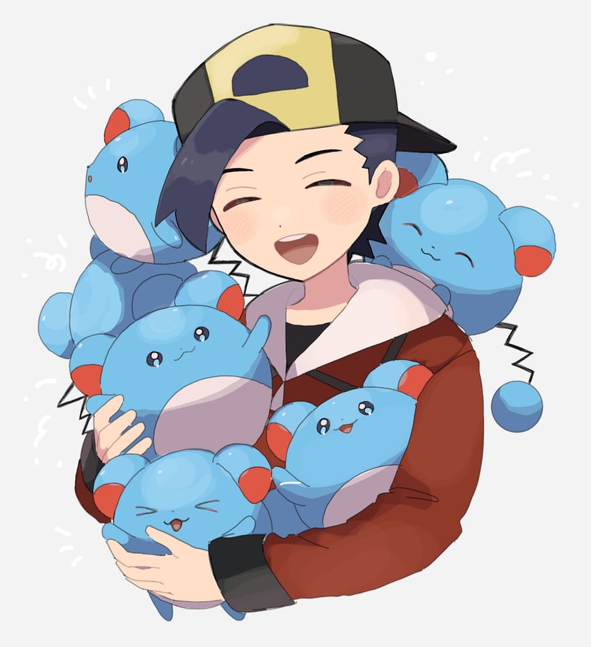 ethan and marill (pokemon and 1 more) drawn by eneko_(olavcnkrpucl16a)