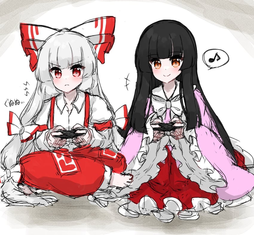 fujiwara no mokou and houraisan kaguya (touhou) drawn by koharu66353343