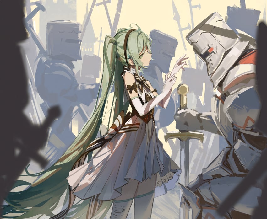 hatsune miku (vocaloid and 1 more) drawn by loong_(loong_blo)