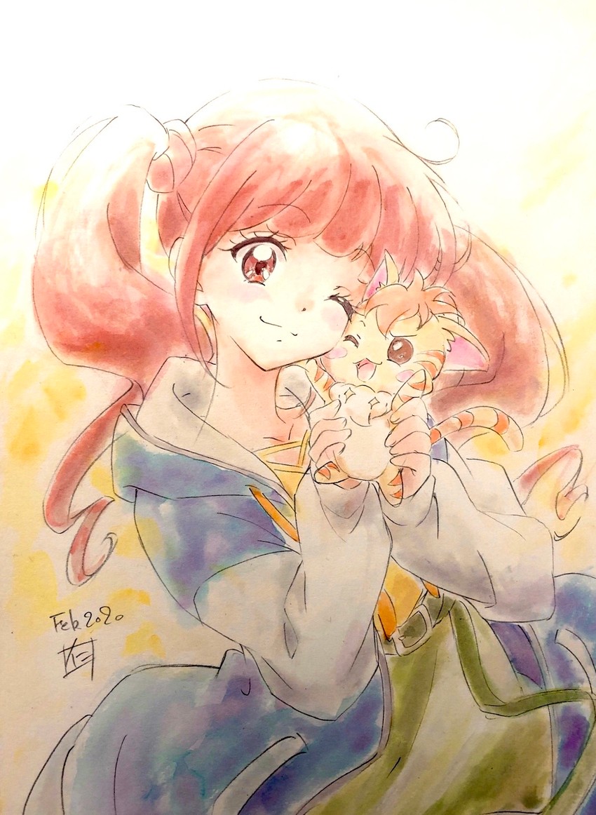 hiramitsu hinata and nyatoran (precure and 1 more) drawn by nii_manabu
