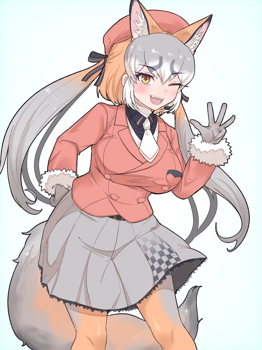 island fox (kemono friends and 1 more) drawn by aramaru