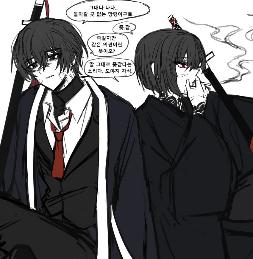 yi sang and ryoshu (project moon and 1 more) drawn by sp0i0ppp