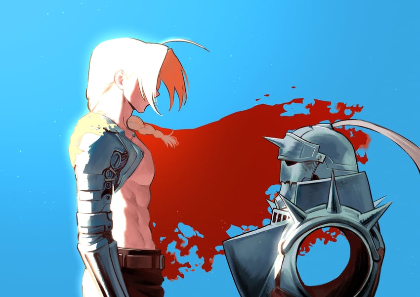 edward elric and alphonse elric (fullmetal alchemist) drawn by shallhui
