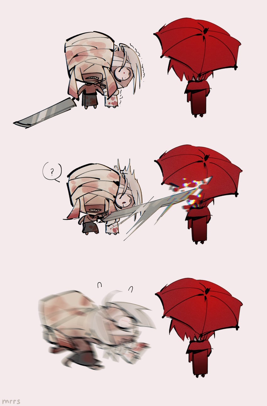 heroine, mr. scarletella, and mr. machete (homicipher) drawn by mrrs
