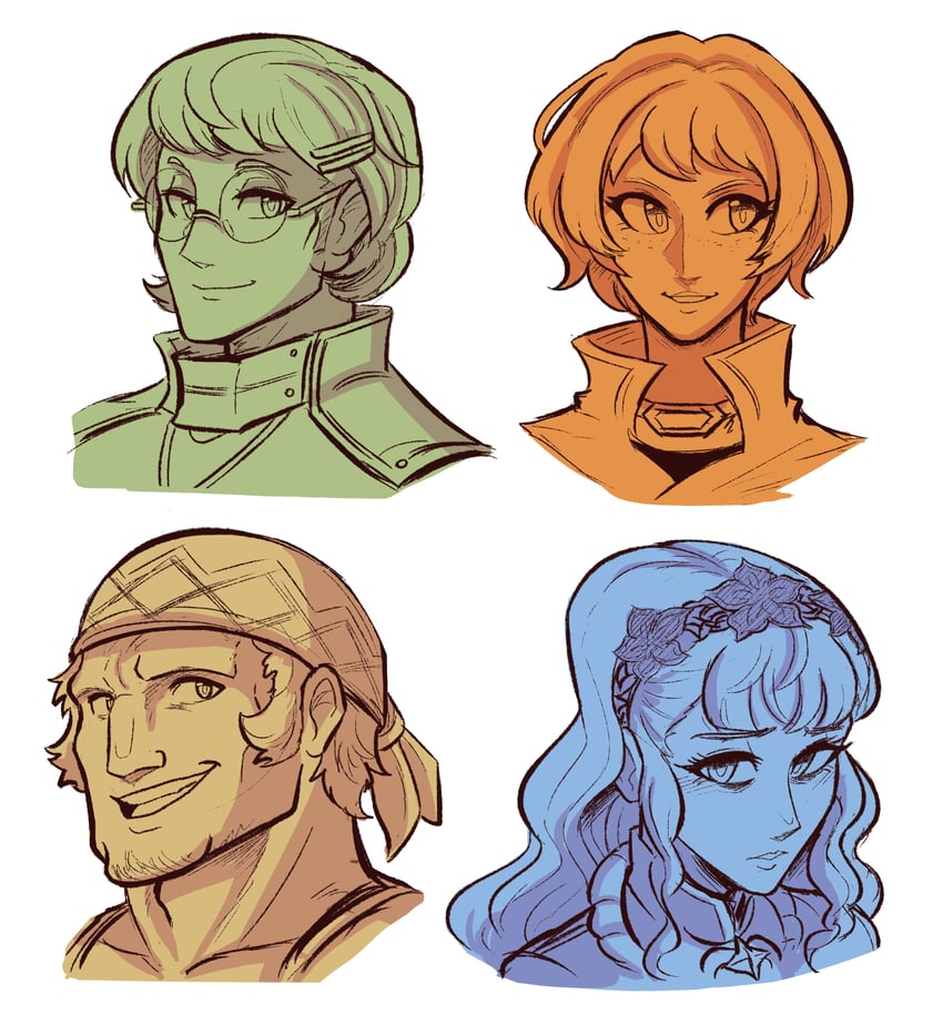marianne von edmund, leonie pinelli, ignatz victor, and raphael kirsten (fire emblem and 2 more) drawn by scruffyturtles