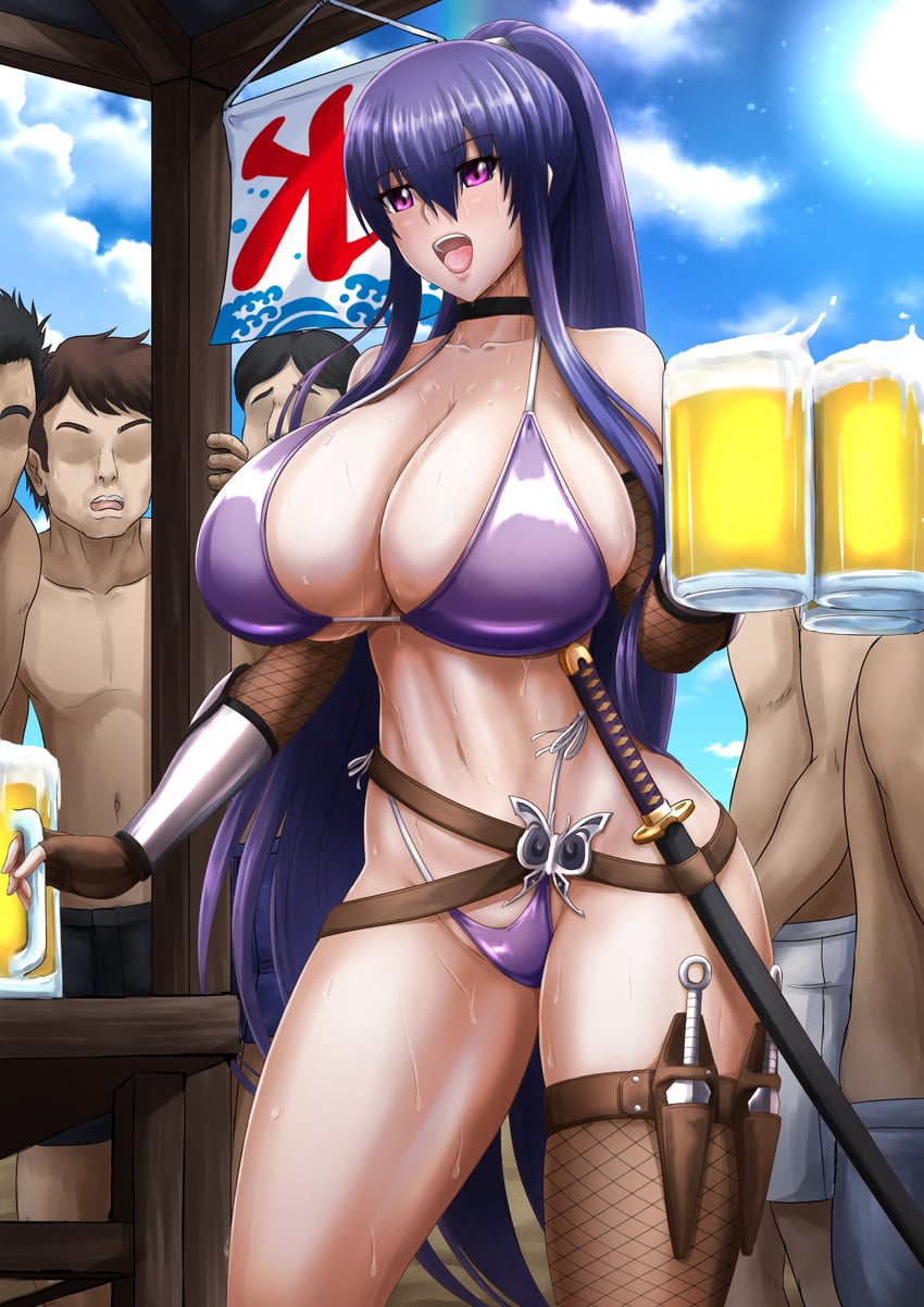 akiyama rinko (taimanin and 1 more) drawn by nikozes