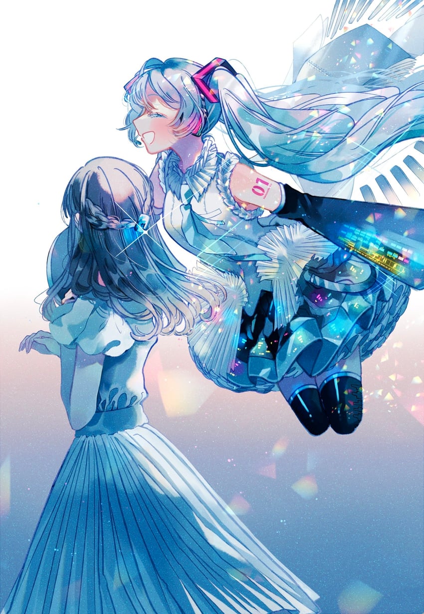 hatsune miku and master (vocaloid and 1 more) drawn by sakuraba_suzu