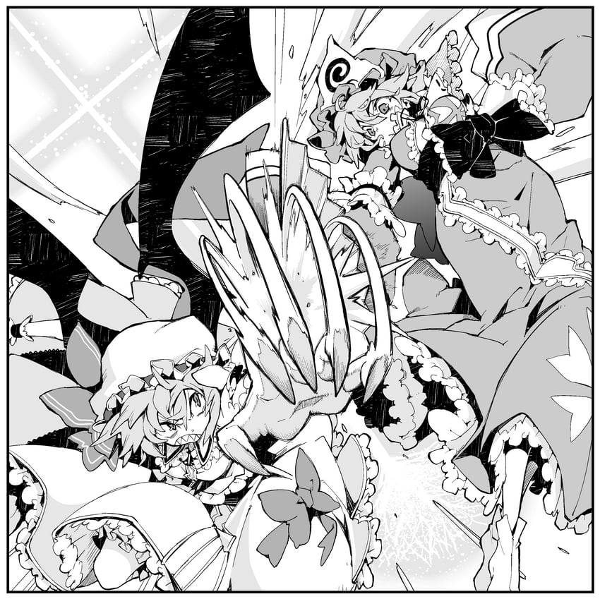 remilia scarlet and saigyouji yuyuko (touhou) drawn by morino_hon