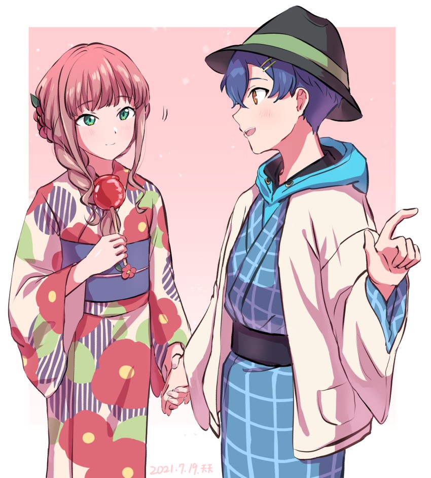 minami yume and asanaka yomogi (gridman universe and 1 more) drawn by tenten_(kitty)