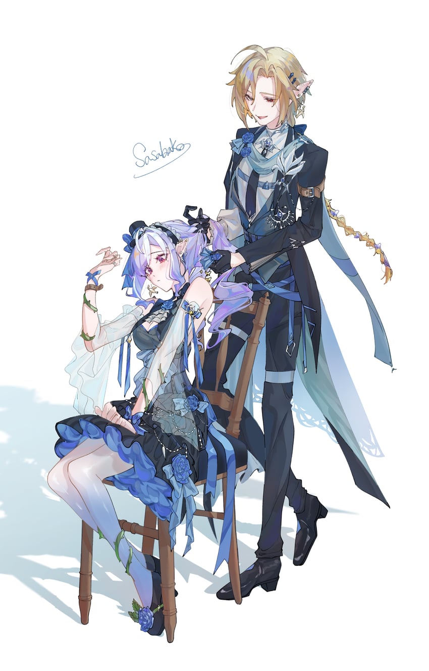 vivian banshee and hugo vlad (zenless zone zero) drawn by sasa_bako