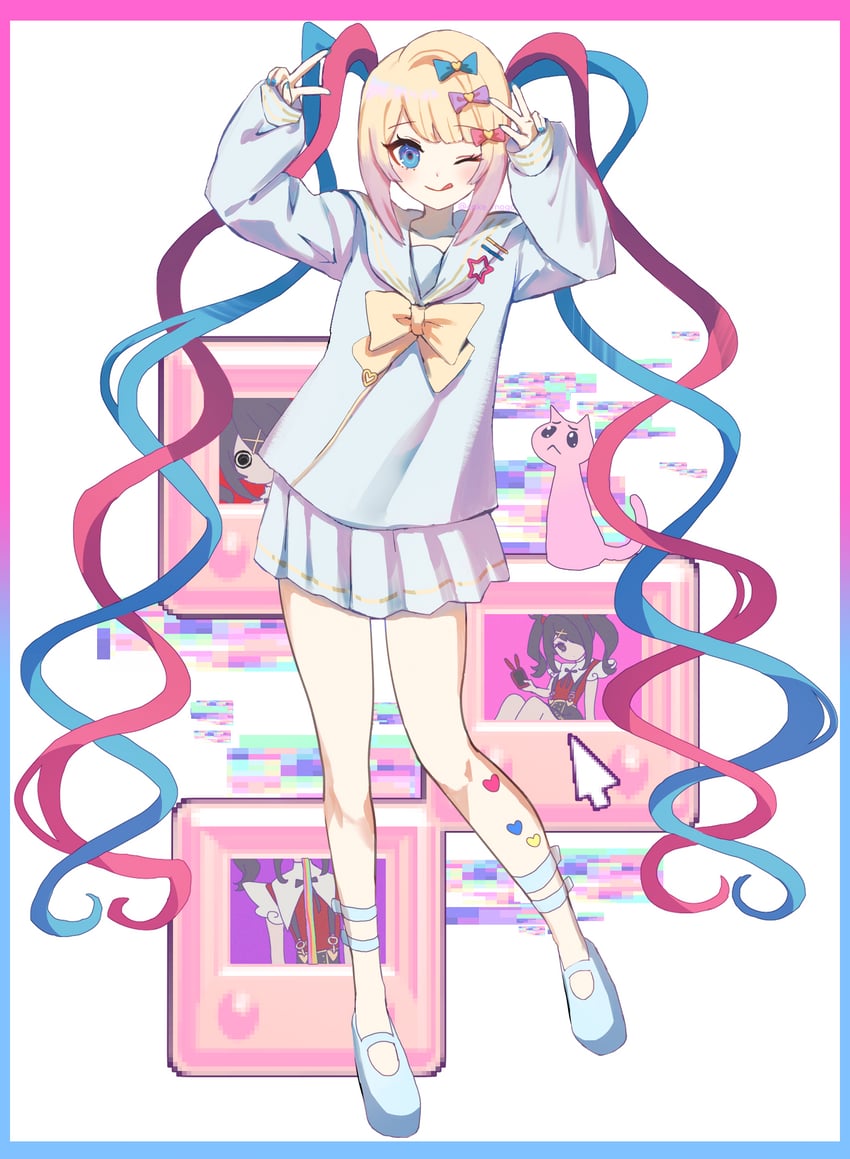 chouzetsusaikawa tenshi-chan, ame-chan, and pien cat (needy girl overdose) drawn by cake_mogo
