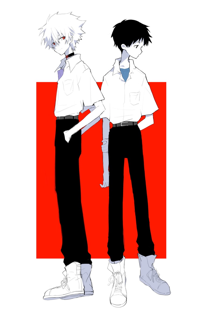 ikari shinji and nagisa kaworu (neon genesis evangelion and 2 more) drawn by vb4but
