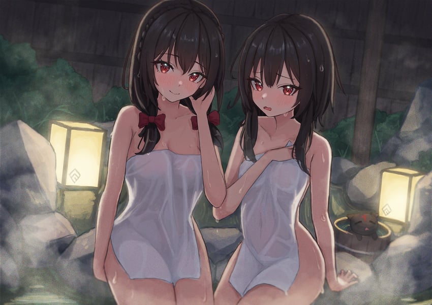 megumin, yunyun, and chomusuke (kono subarashii sekai ni shukufuku wo!) drawn by icetea_art