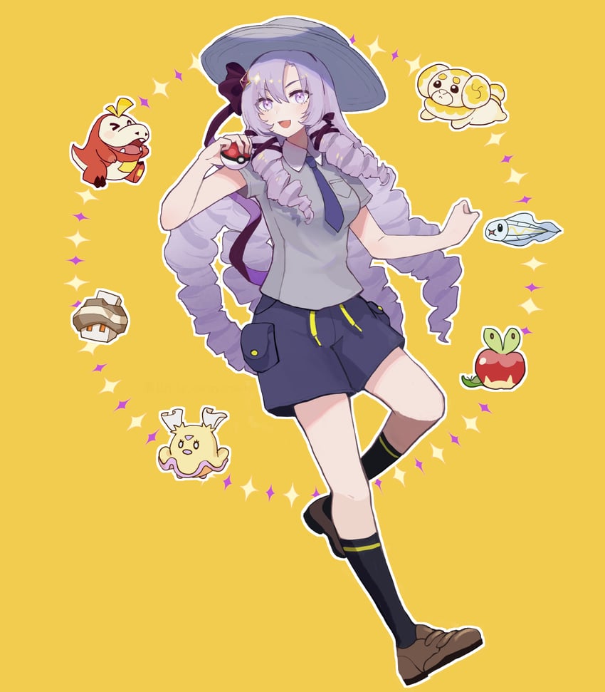 hyakumantenbara salome, fuecoco, applin, fidough, tynamo, and 2 more (pokemon and 2 more) drawn by nasuyama