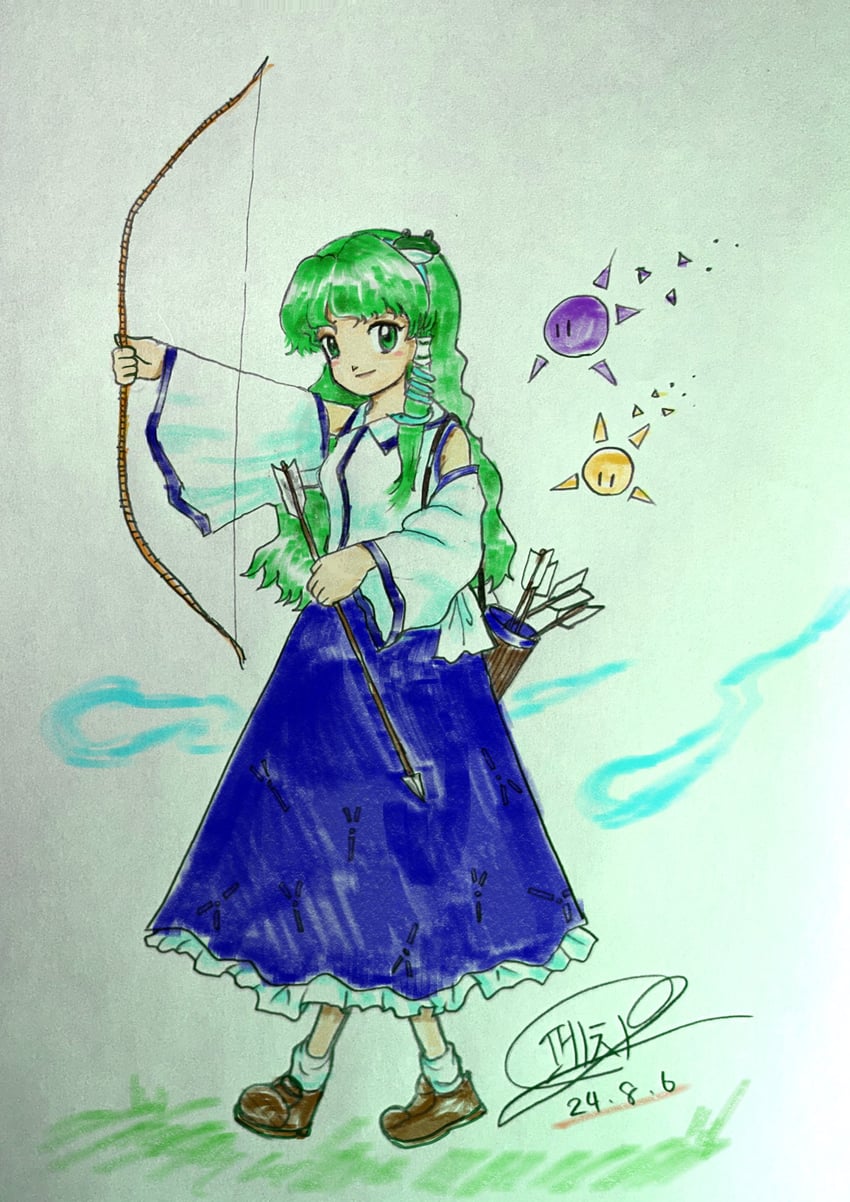 kochiya sanae (touhou and 1 more) drawn by pechi_(h0t_c0ffee)