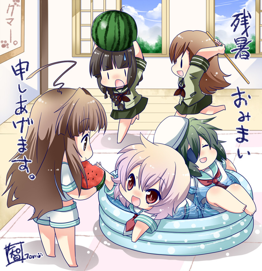 kitakami, ooi, kiso, kuma, and tama (kantai collection) drawn by tomo_(tomobeya)
