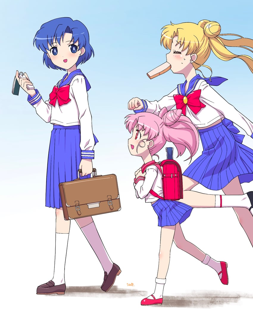 tsukino usagi, mizuno ami, and chibi usa (bishoujo senshi sailor moon) drawn by himehachi_(hime8manga)