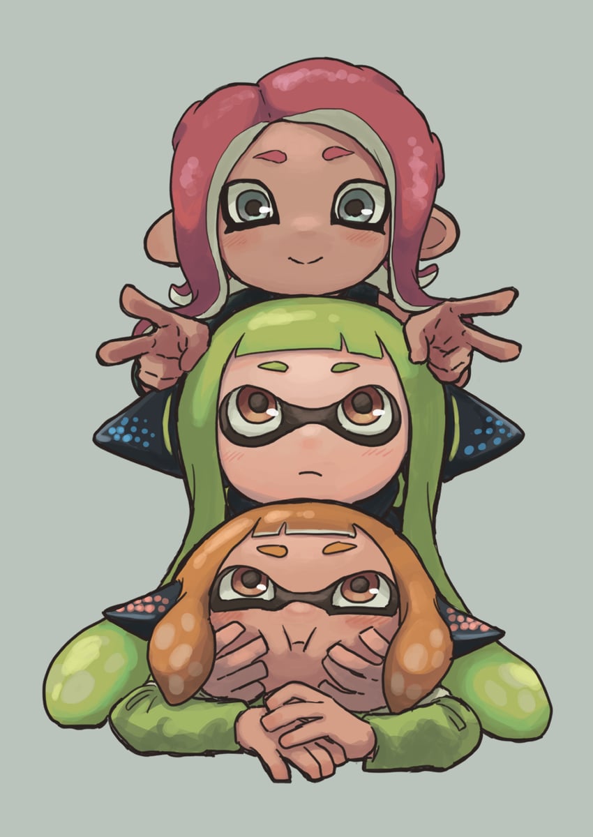 agent 8, agent 3, and agent 4 (splatoon and 1 more) drawn by kotarou_(kotakota_ee)