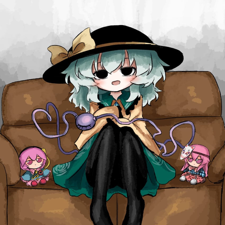 komeiji koishi, komeiji satori, and hata no kokoro (touhou) drawn by heripantomorrow
