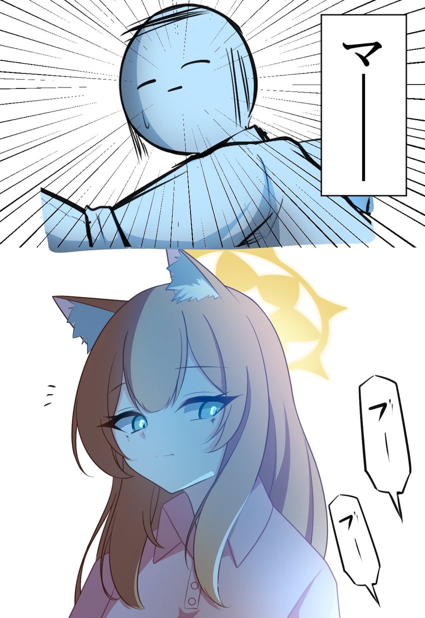 sensei, doodle sensei, and mari (blue archive) drawn by pyosunyi