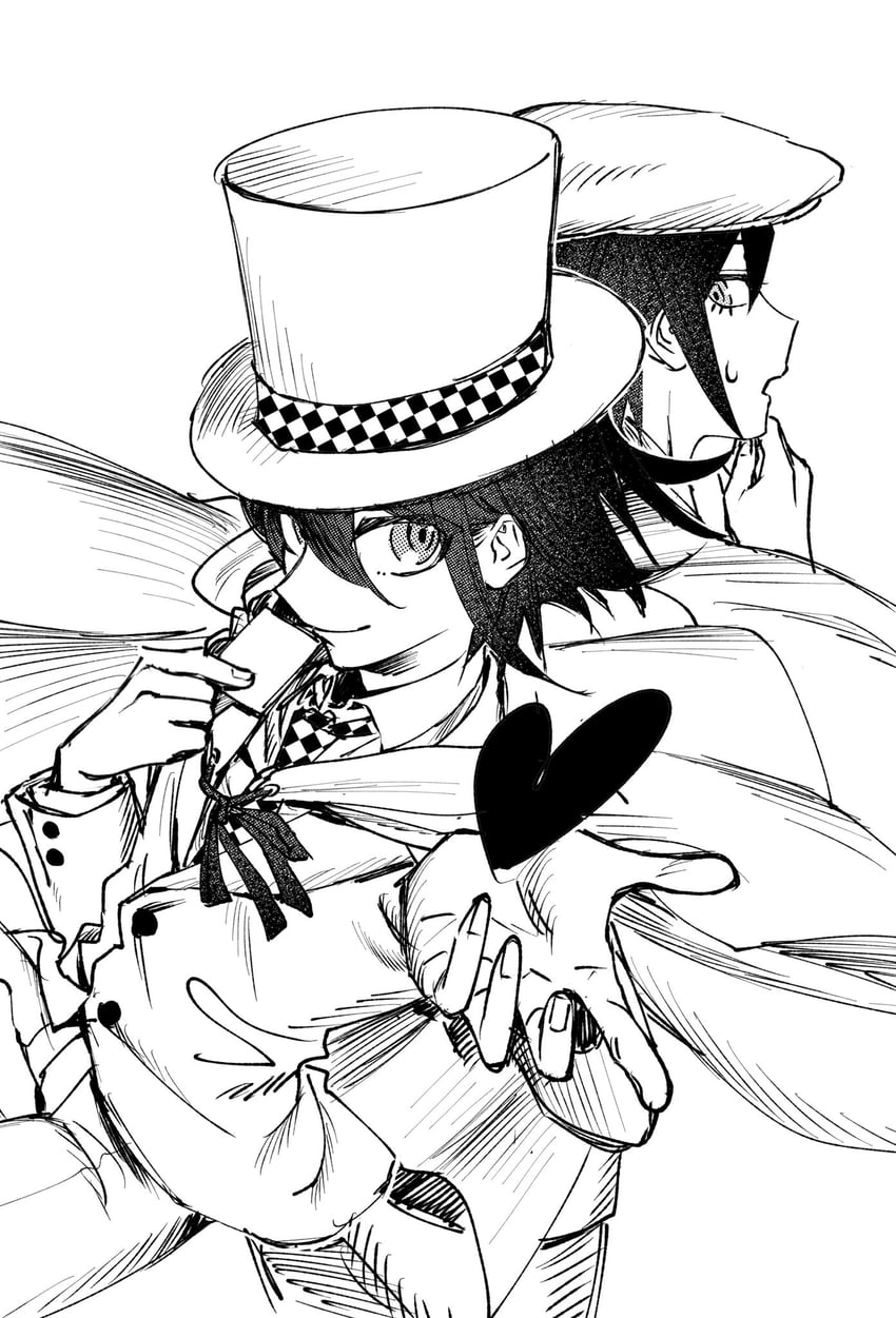 oma kokichi and saihara shuichi (danganronpa and 1 more) drawn by akira_rnpso