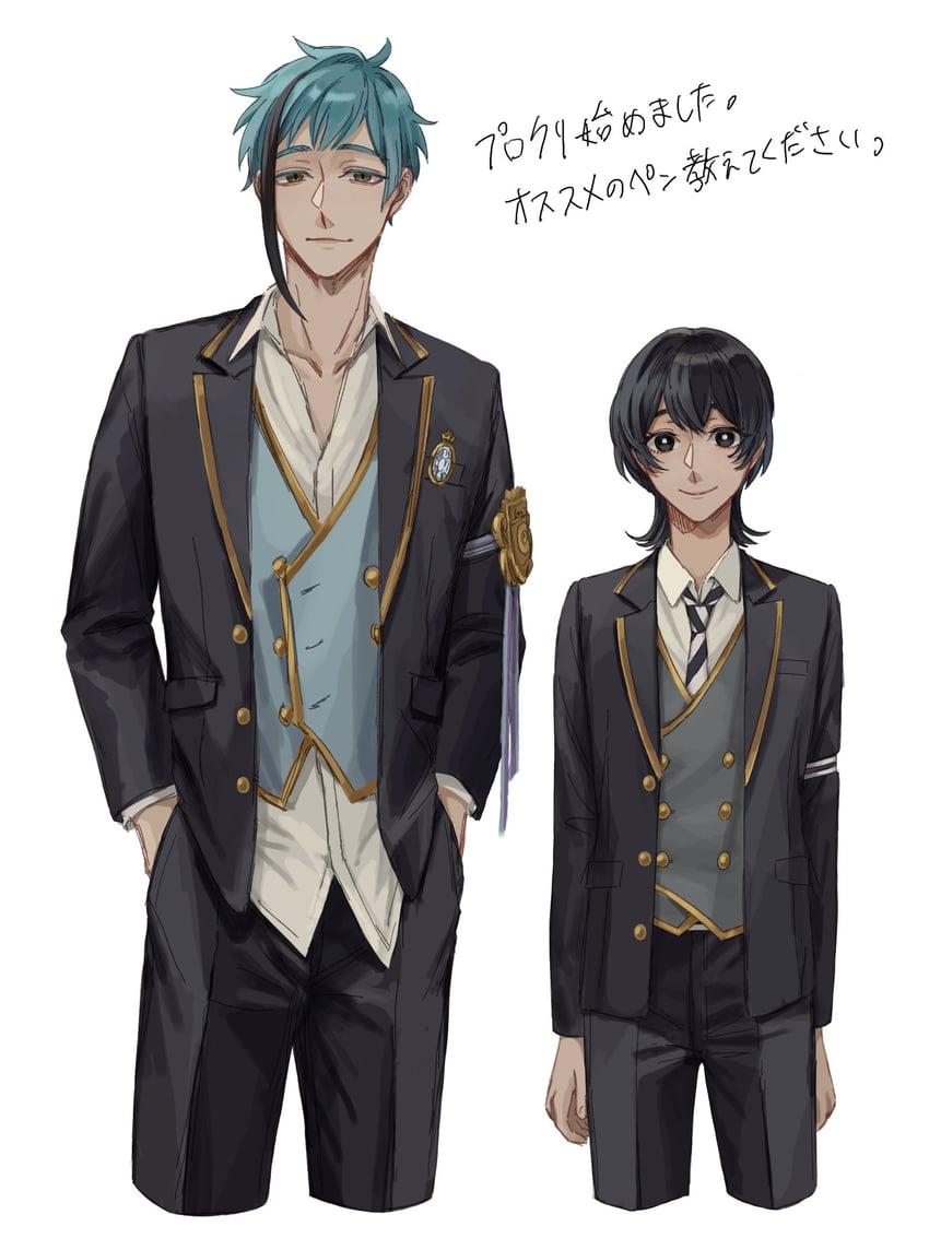 floyd leech and yuu (twisted wonderland) drawn by n0_2434