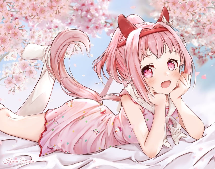 haru urara and hello kitty (umamusume and 2 more) drawn by tanuki_maisnam