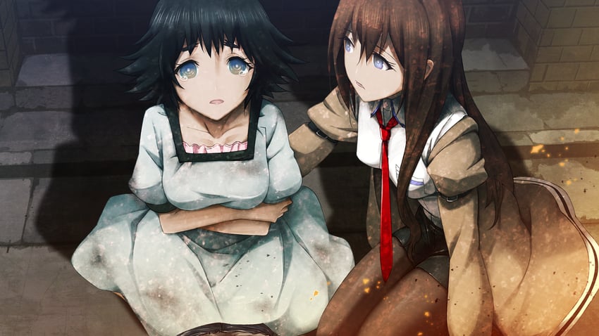 makise kurisu and shiina mayuri (steins;gate and 1 more) drawn by huke