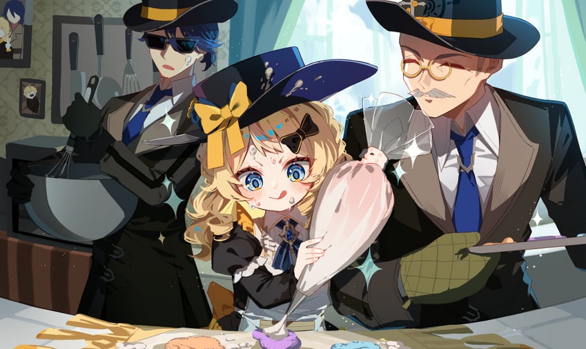 navia, silver, and melus (genshin impact) drawn by nara_nakiri