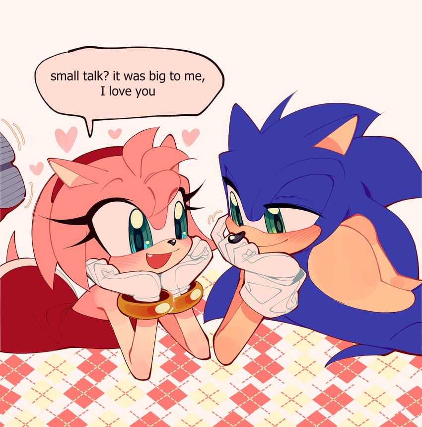 sonic the hedgehog and amy rose (sonic) drawn by usheriiu