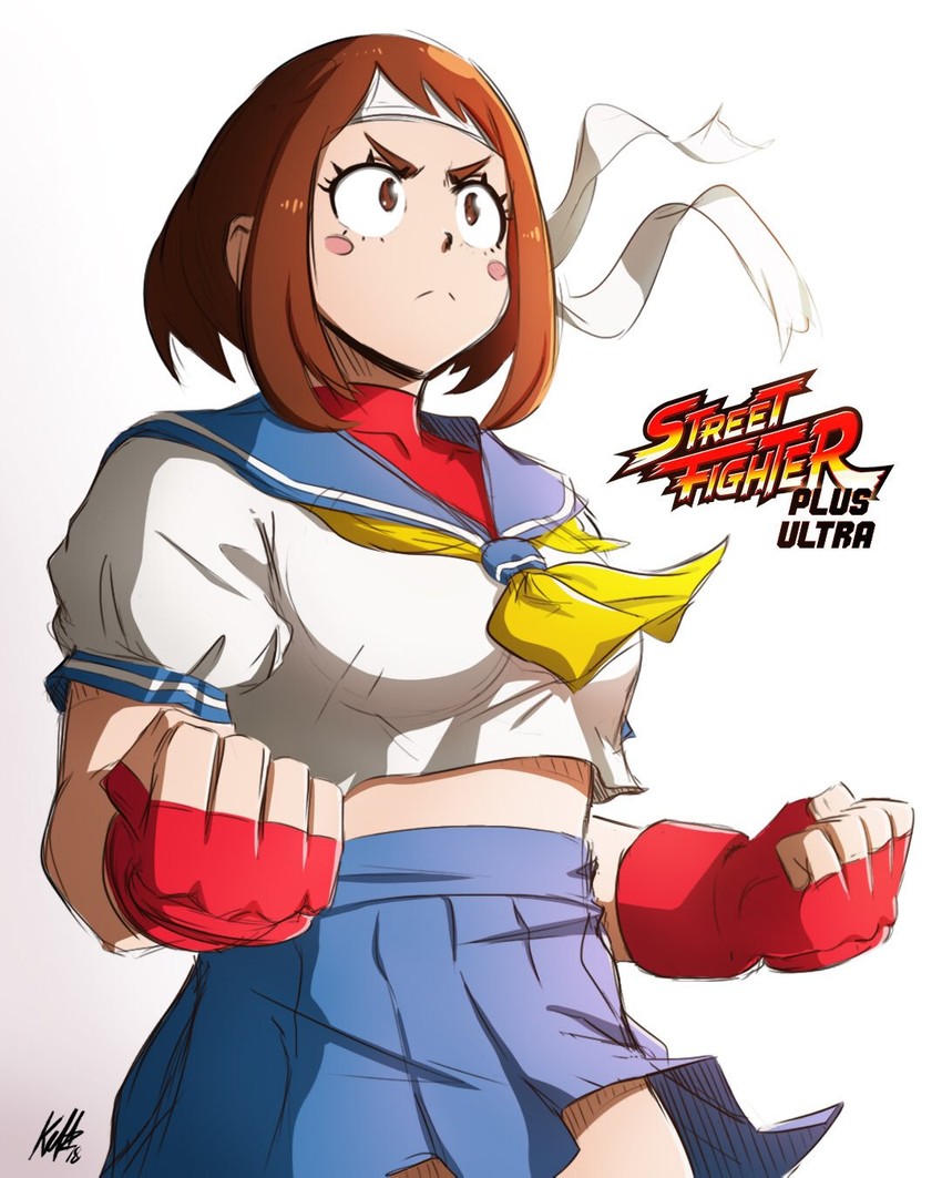 uraraka ochaco and kasugano sakura (boku no hero academia and 1 more) drawn by kellzallday