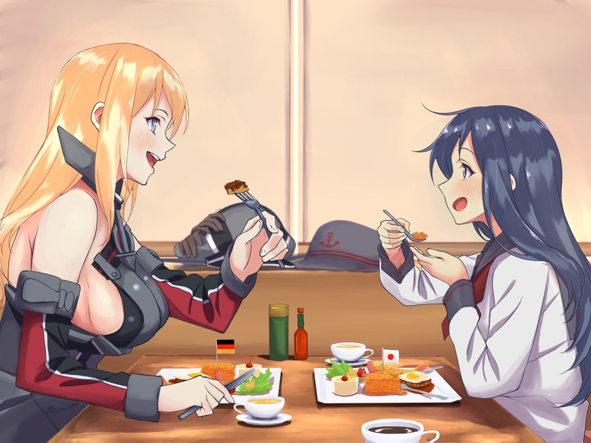 akatsuki, bismarck, akatsuki kai ni, and bismarck drei (kantai collection) drawn by shingyou_(alexander-13)