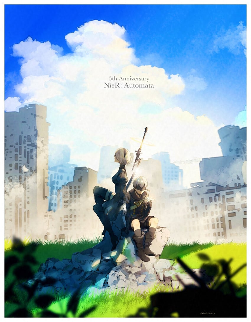 2b and 9s (nier and 2 more) drawn by ouka_(stan)