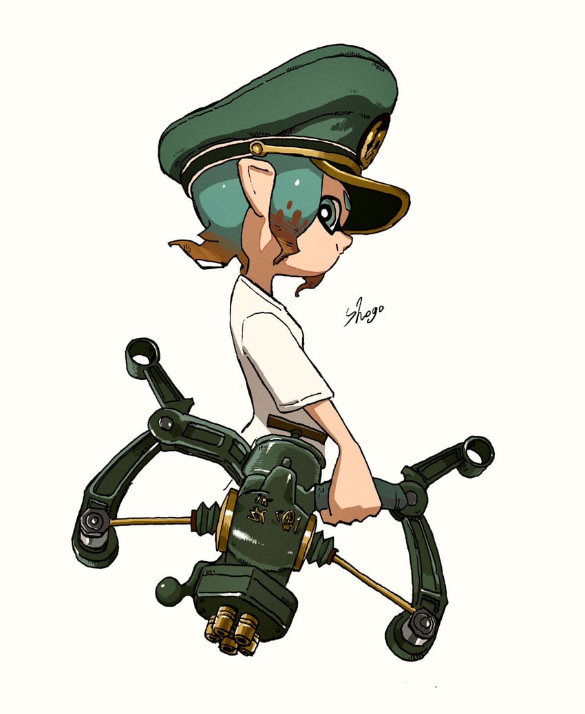 inkling player character and inkling girl (splatoon and 1 more) drawn by shogo_(shogo70449442)