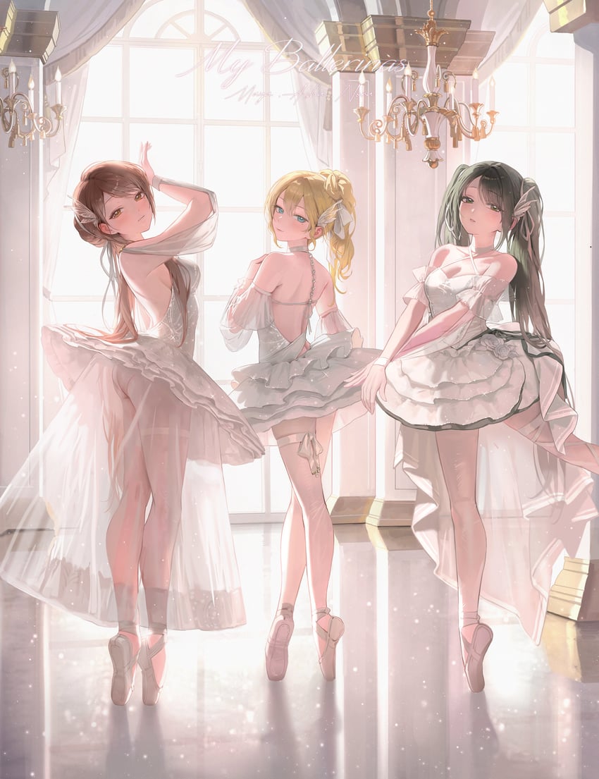 nora, asha, and maya (original) drawn by bangsom