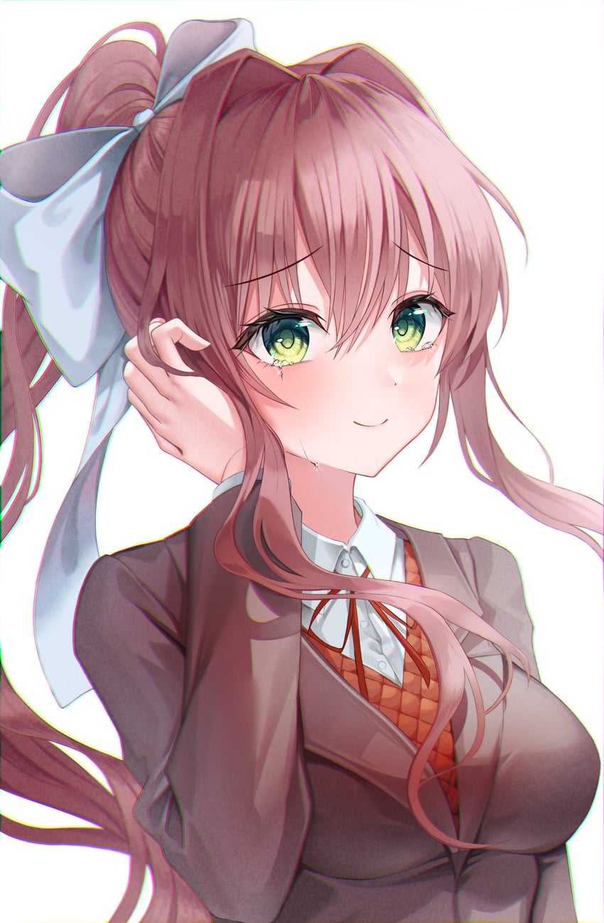 monika (doki doki literature club) drawn by nyako_(x_nyako_x)