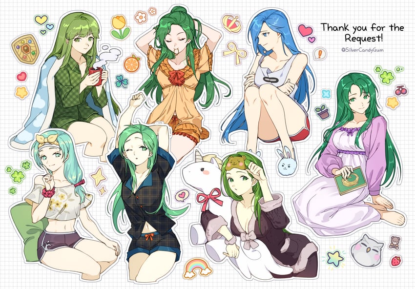 palla, feh, elincia ridell crimea, nephenee, cecilia, and 3 more (fire emblem and 6 more) drawn by silvercandy_gum