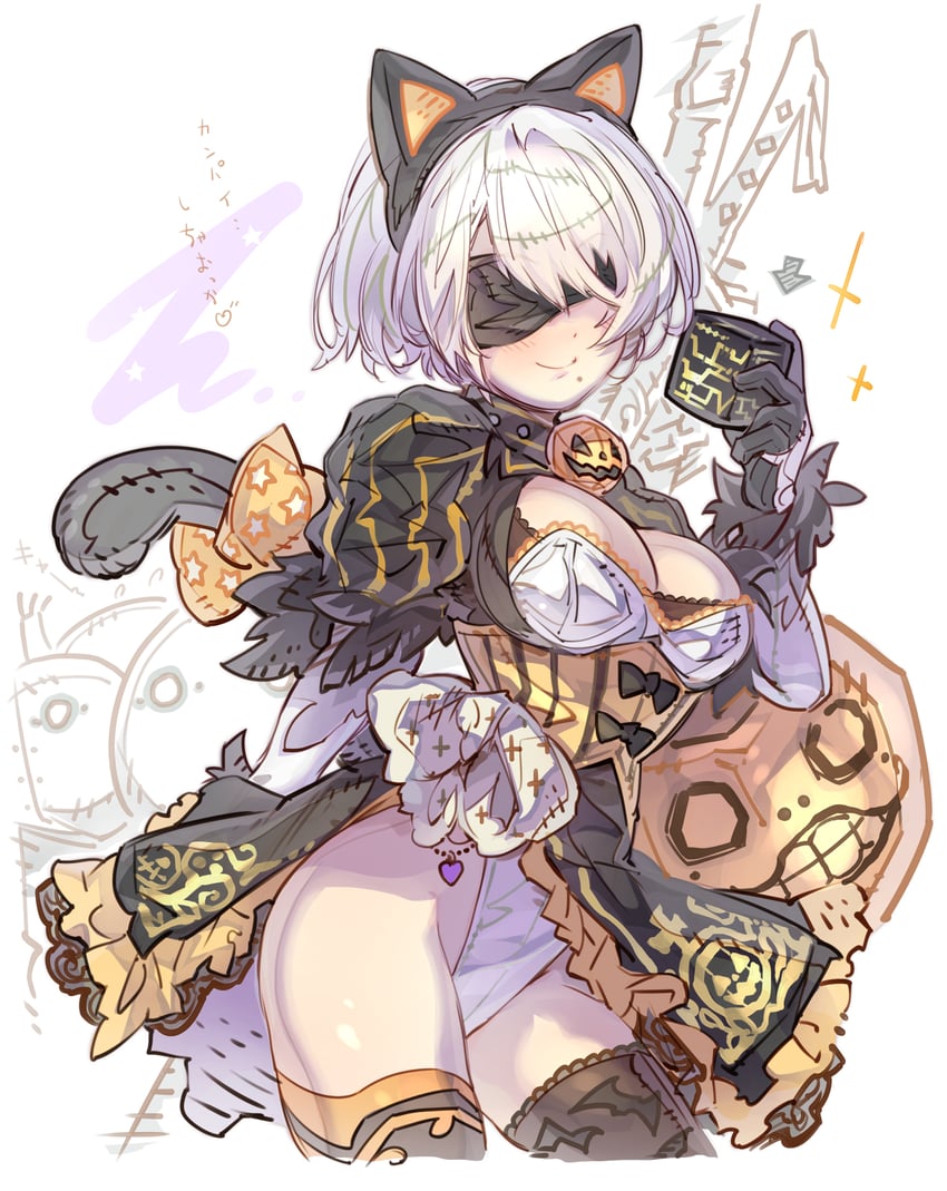 2b and emil (nier and 1 more) drawn by haku_(sabosoda)