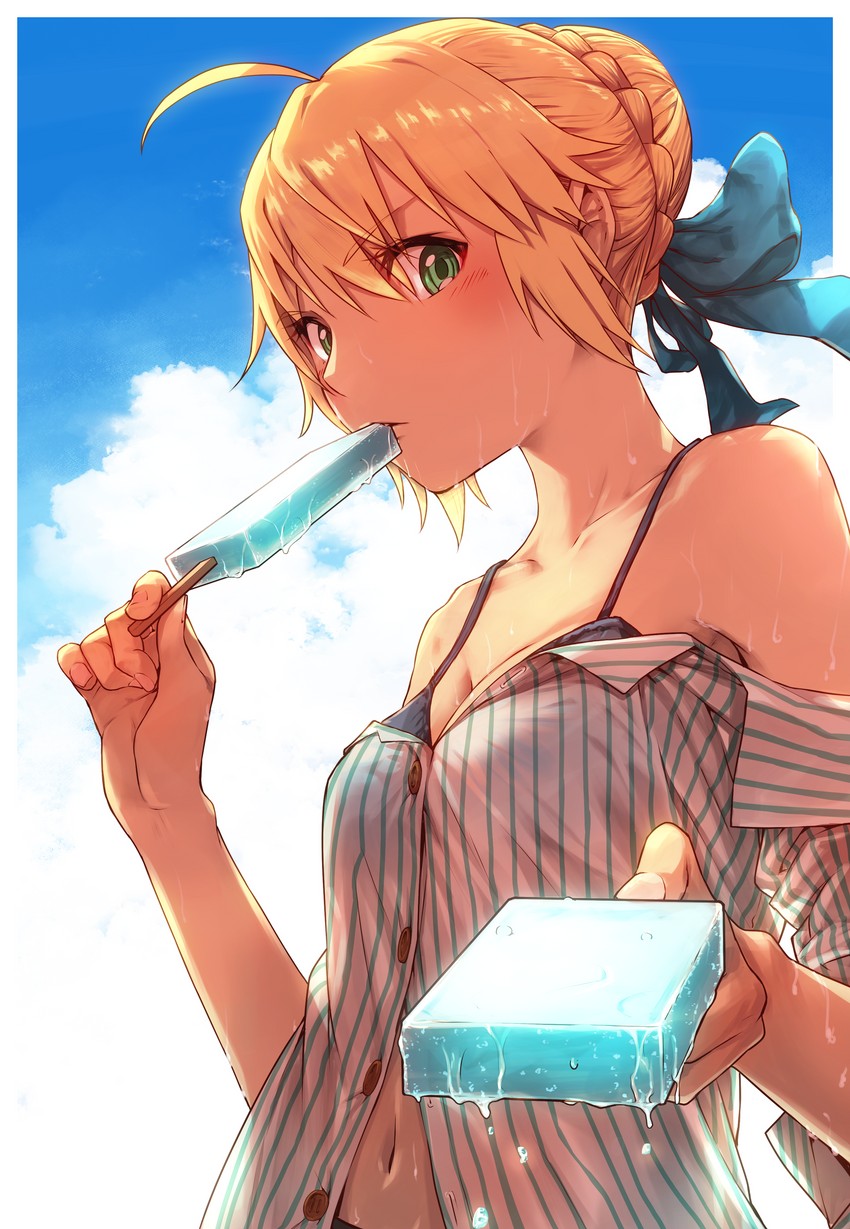 artoria pendragon and saber (fate and 1 more) drawn by nakanishi_tatsuya