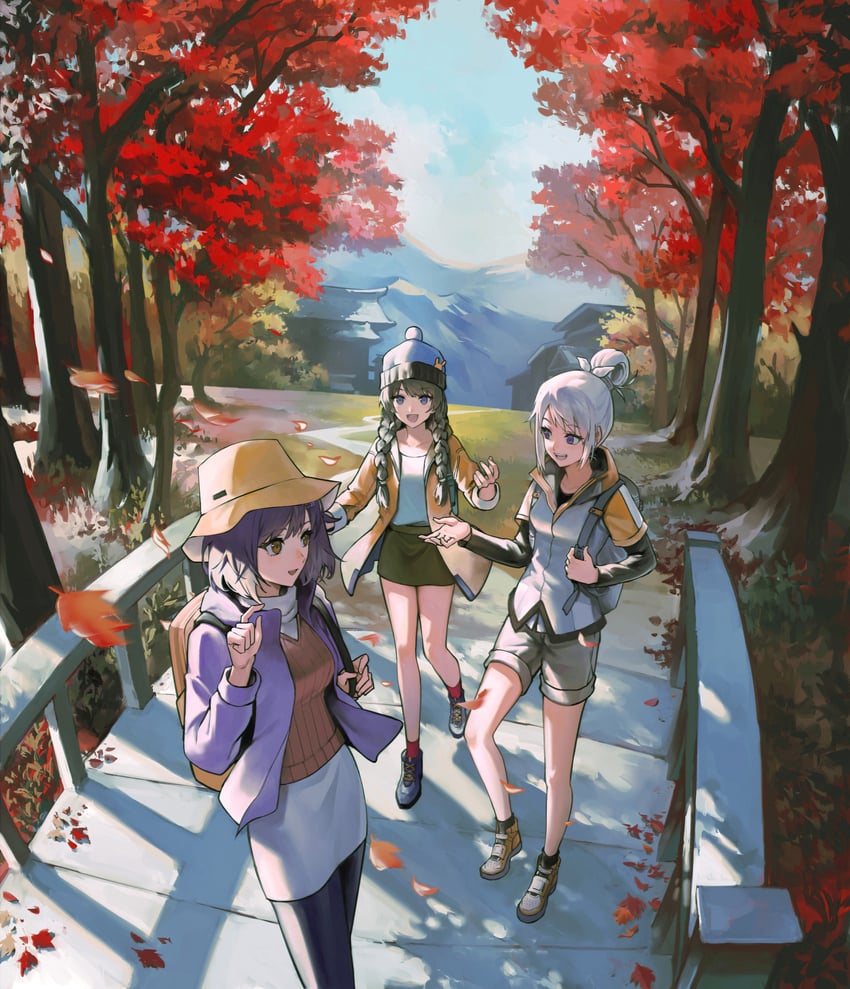 tsukino mito, higuchi kaede, and shizuka rin (nijisanji) drawn by imageprogram_(kent)