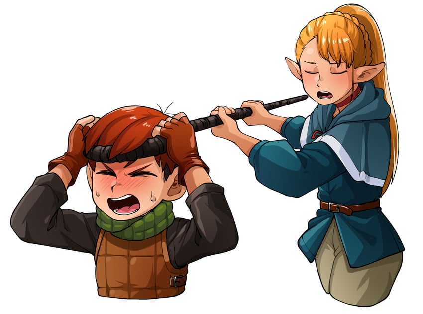marcille donato and chilchuck tims (dungeon meshi) drawn by kaminosaki