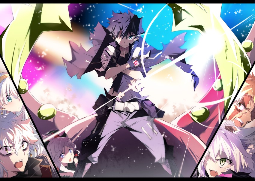 fujimaru ritsuka, miyamoto musashi, anastasia, atalanta, kadoc zemlupus, and 2 more (fate and 2 more) drawn by tsuezu
