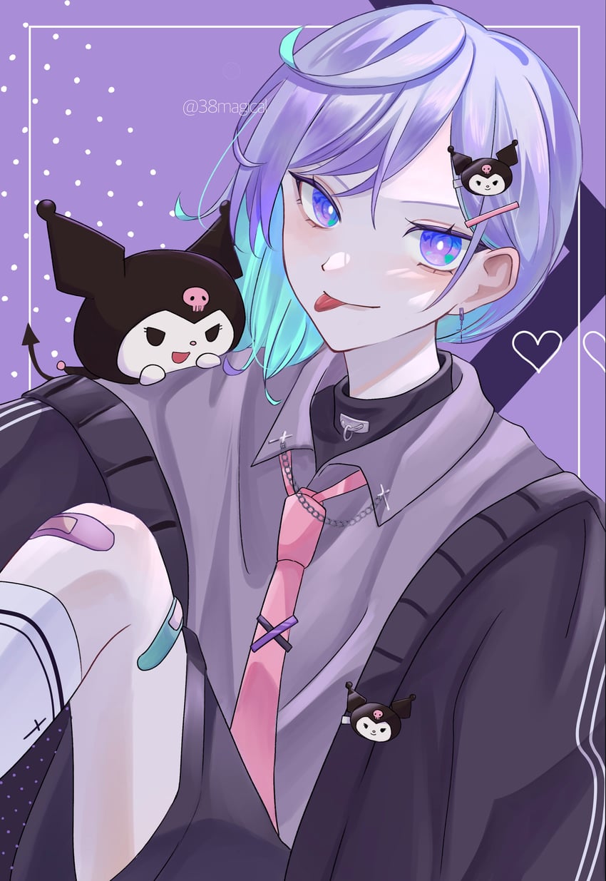 kuromi and yatonokami kanata (sanrio and 2 more) drawn by miya_(38magical)
